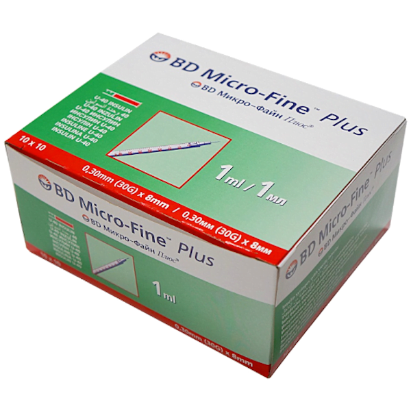 Strzykawka insulinowa z igłą (10 sztuk, 1ml)
